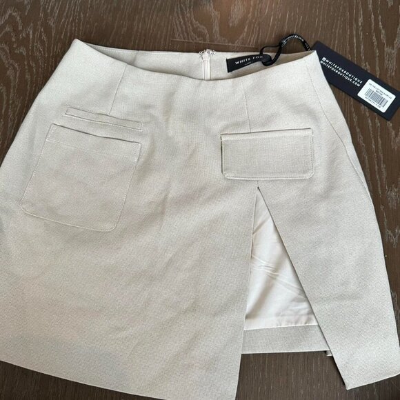 White Fox Mini Skirt With - Picture 3 of 4